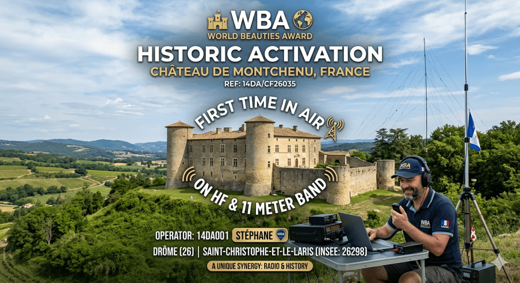 06/04/2026 – 14DA/CF26035 – Castle of Montchenu – 3 PTS (H)/5 PTS (A) . 103 QSO, 24 Countries, 6 Continents / by 14DA001&nbsp;Stéphane.