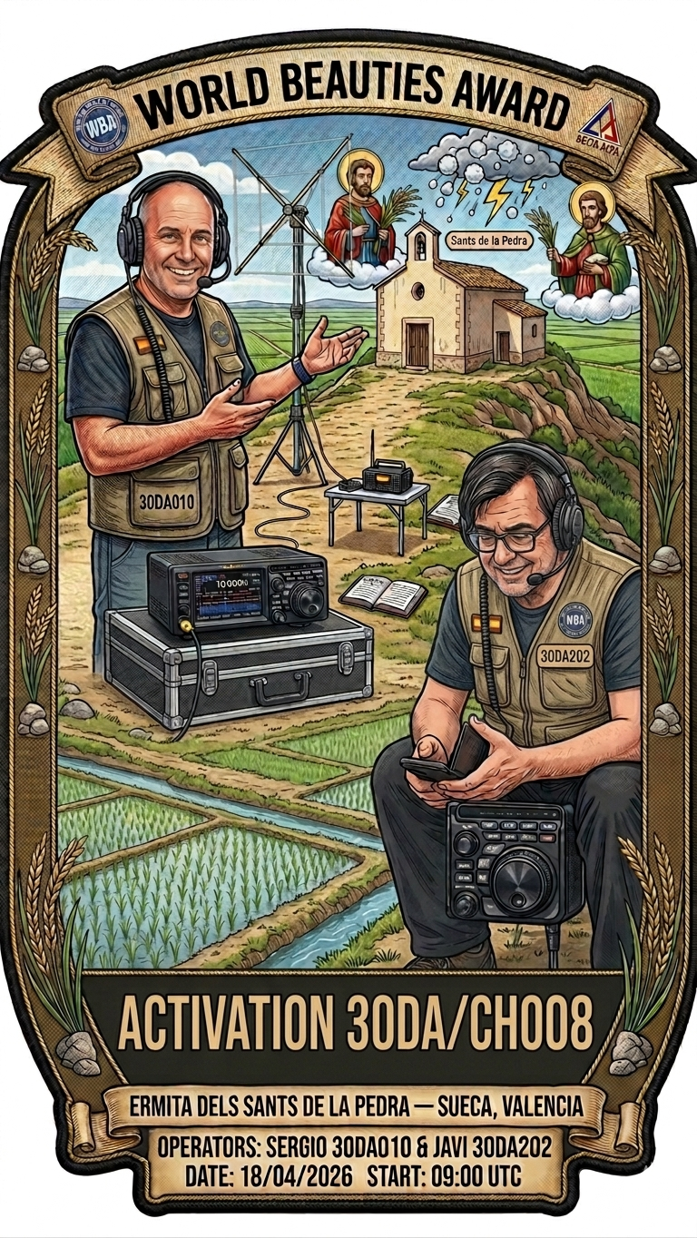 18/04/2026 – 30DA/CH008 – Ermita dels Sants de la Pedra   – 1 PTS (H)/4 PTS (A). – QSO, — Countries, – Continents / by 30DA010 Sergio & 30DA202&nbsp;Javi.