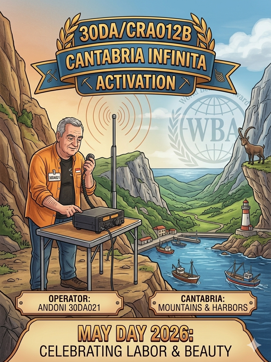 01/05/2026 – 30DA/CRA012B – CANTABRIA INFINITA – 1 PTS (H)/1 PTS (A). – QSO, — Countries, – Continents / by 30DA021 Andoni. +1 bonus point if you connect ALL CRA012&nbsp;Activations!