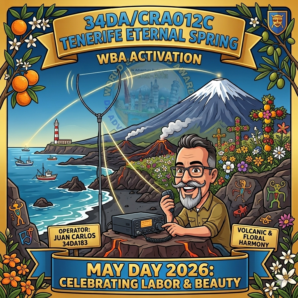 01/05/2026 – 34DA/CRA012C – TENERIFE ETERNAL SPRING – 1 PTS (H)/1 PTS (A). – QSO, — Countries, – Continents / by 34DA183 Juan Carlos. +1 bonus point if you connect ALL CRA012&nbsp;Activations!
