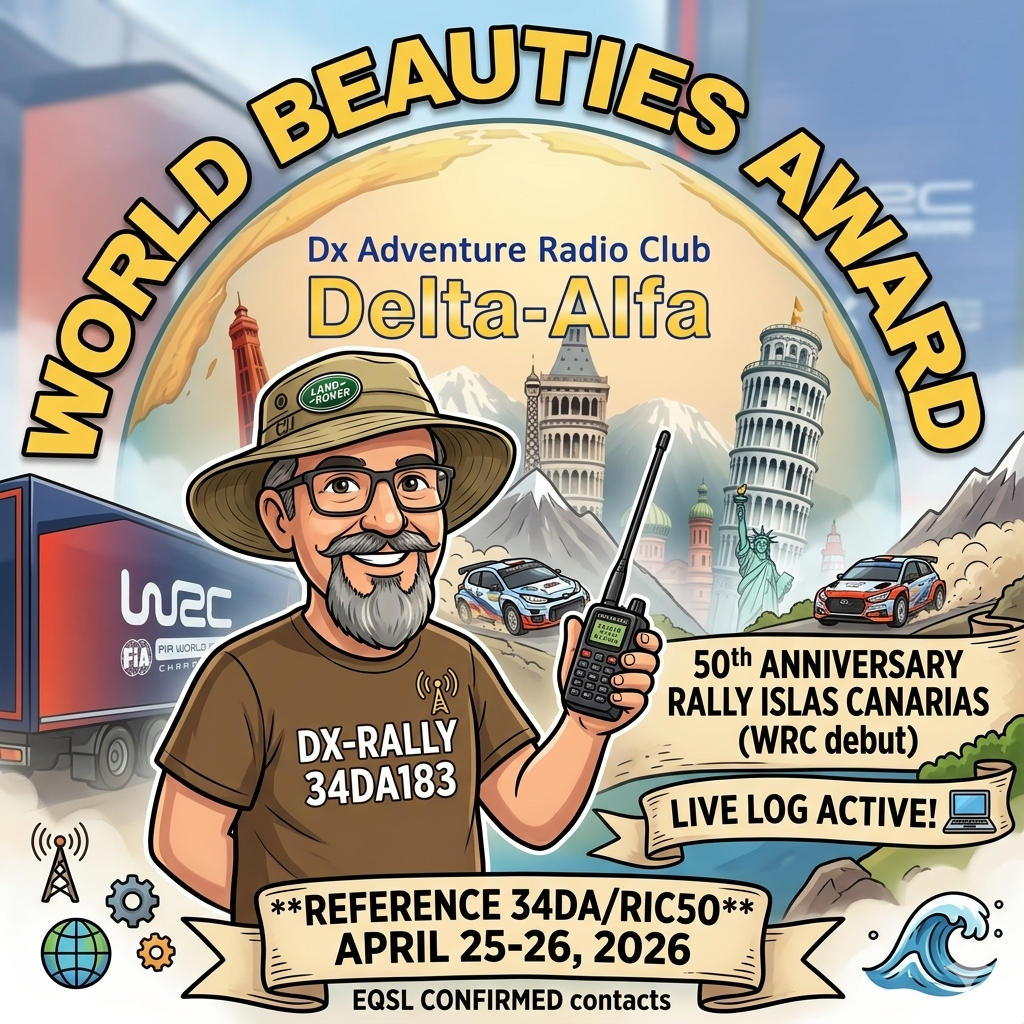 25-26/04/2026 – 34DA/RIC50 – Rally Islas Canarias 50th Anniversary QRP dynamic Activation – 0 PTS (H)/0 PTS (A) . 30 QSO, 08 Countries, 3 Continents / by 34DA183 Juan Carlos. Valid only for&nbsp;E-QSL.
