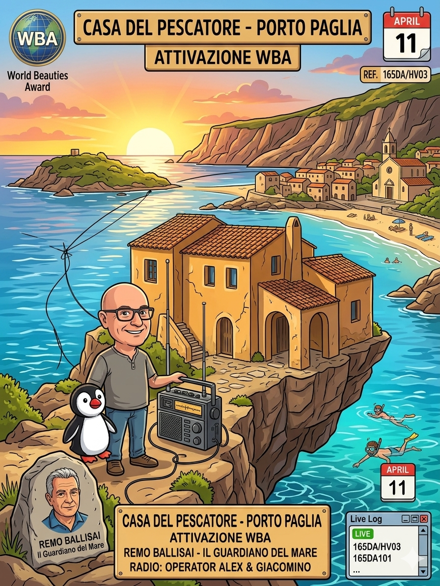 11/04/2026 – 165DA/HV03 – Fisherman’s House – 3 PTS (H)/4 PTS (A) . 39 QSO, 11 Countries, 5 Continents / by 165DA101&nbsp;Alex.