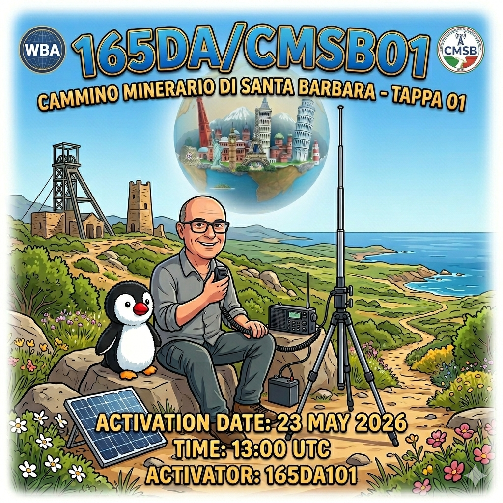 23/05/2026 – 165DA/CMSB01- From Medieval Iglesias to the Rocks of Sulcis – 4 PTS (H)/4 PTS (A) . 171 QSO, 23 Countries, 4 Continents / by 165DA101&nbsp;Alex.