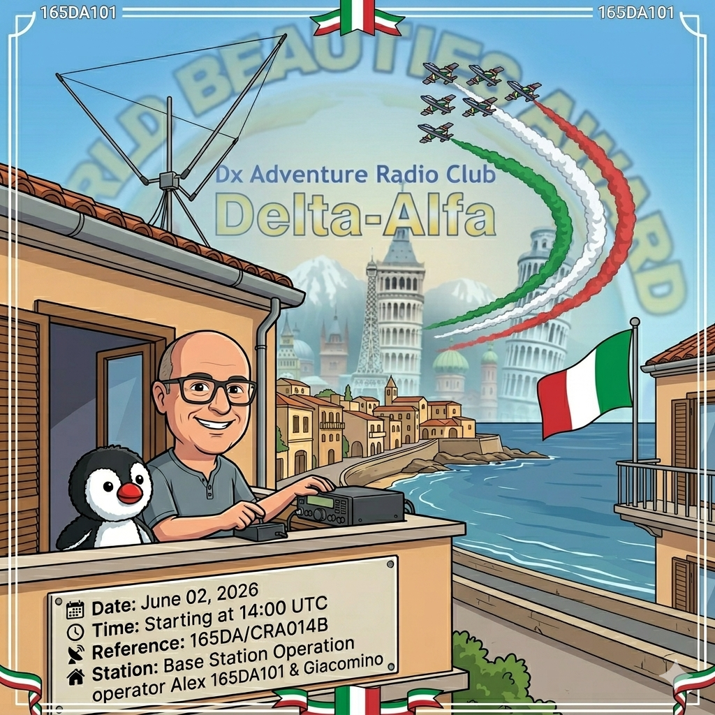 02/06/2026 – 165DA/CRA014B – ITALY’S REPUBLIC DAY – 1 PTS (H)/2 PTS (A). – QSO, — Countries, – Continents / by 165DA101 Alex. +1 bonus point if you connect both&nbsp;A&B!