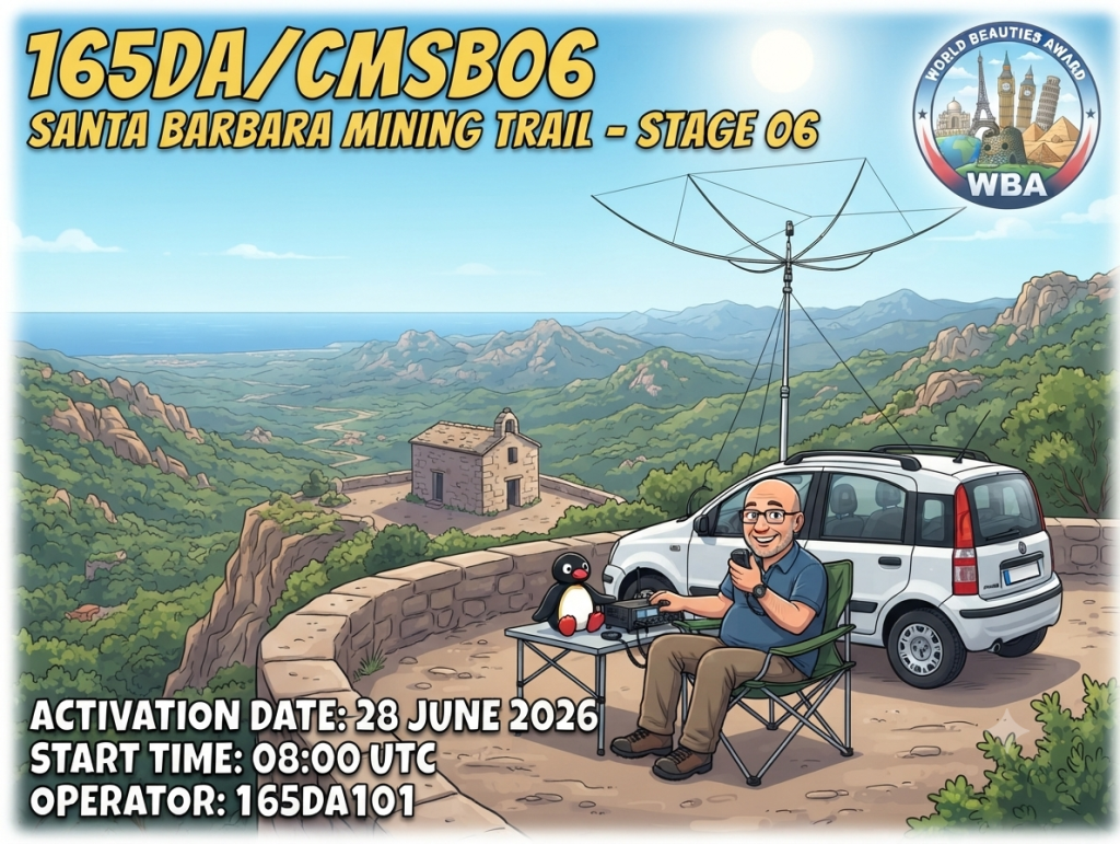 28/06/2026 – 165DA/CMSB06 – From Pitzinurri to Montevecchio – 2 PTS (H)/6 PTS (A) . 306 QSO, 24 Countries, 3 Continents / by 165DA101 Alex.