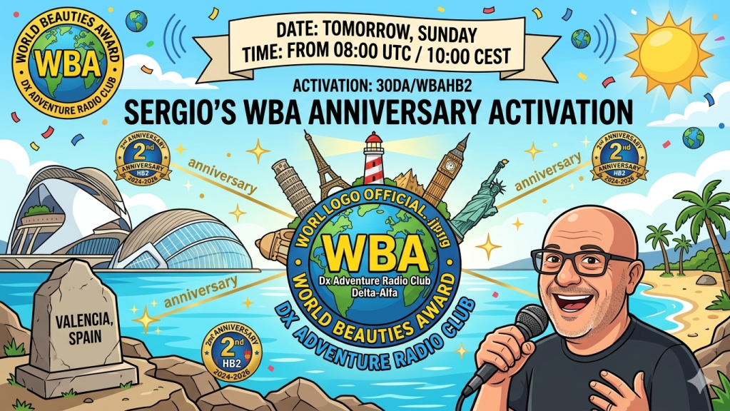 21/06/2025 – 30DA/WBAHB2 – Happy Anniversary to the World Beauties Award – 1 PTS (H)/6 PTS (A) . 308 QSO, 36 Countries, 6 Continents / by 30DA010 Sergio.