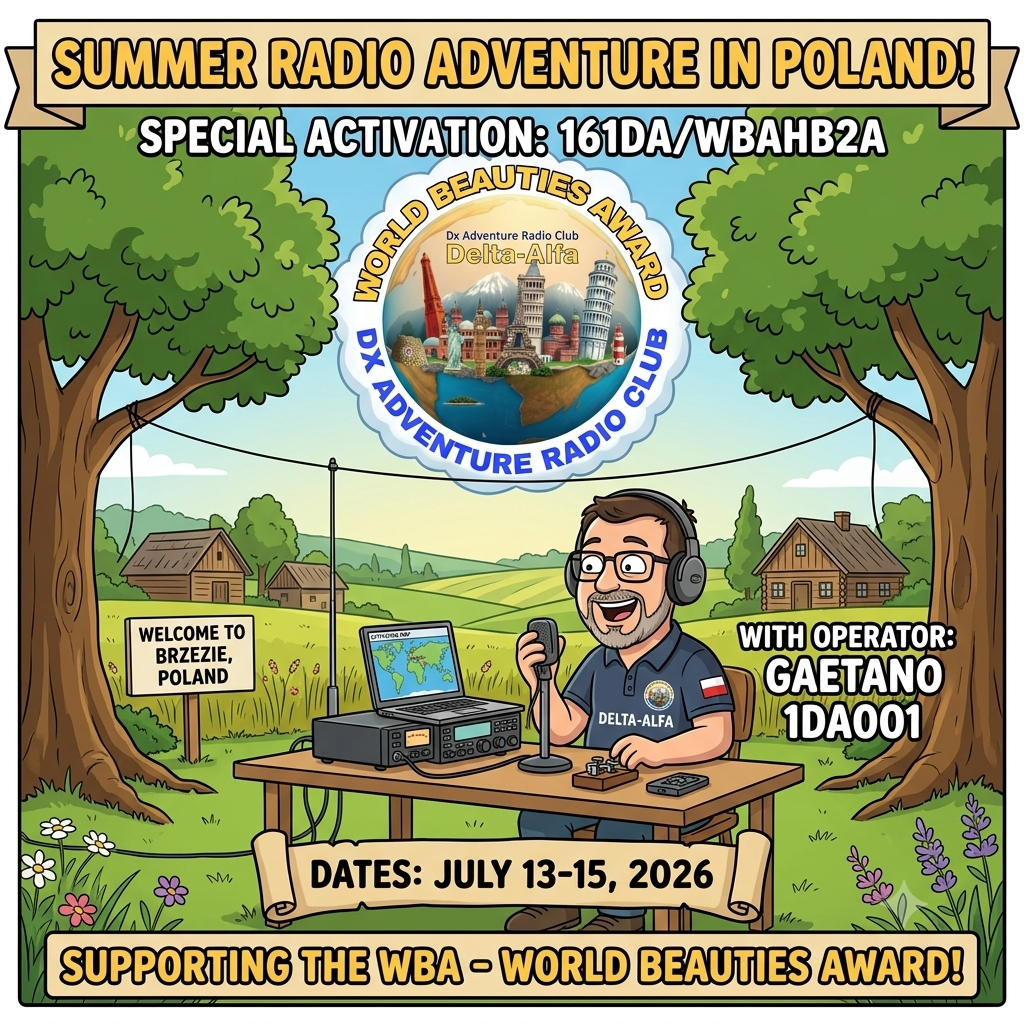 13-15/07/2025 – 161DA/WBAHB2A – Happy Anniversary to the World Beauties Award – 1 PTS (H)/2 PTS (A) . 180 QSO, 22 Countries, 5 Continents / by 161DA101 Gaetano.