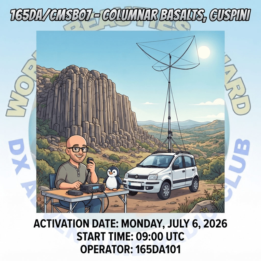 06/07/2026 – 165DA/CMSB07 – AMONG THE COLUMNAR BASALTS – 2 PTS (H)/5 PTS (A) . 224 QSO, 25 Countries, 2 Continents / by 165DA101 Alex.