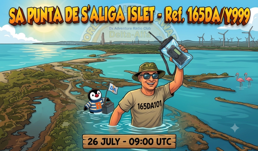 26/07/2026 – 165DA/Y999 – SA PUNTA DE S’ALIGA ISLET – 5 PTS (H)/9 PTS (A) . 128 QSO, 19 Countries, 4 Continents / by 165DA101&nbsp;Alex.