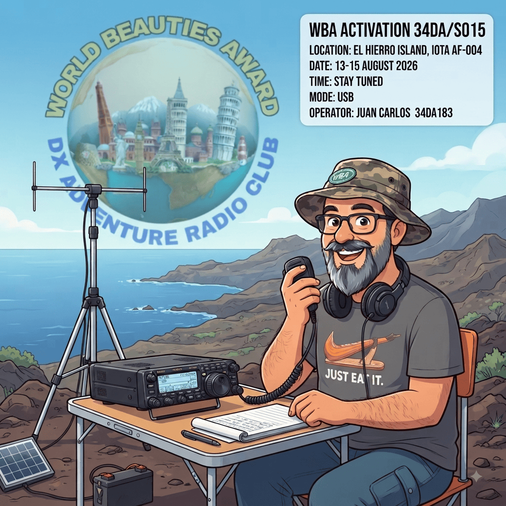 13 to 15/08/2026 – 34DA/S015 – EL HIERRO ISLAND – IOTA AF-004 – 5 PTS (H)/8 PTS (A) . 227 QSO, 28 Countries, 4 Continents / by 34DA183 Juan Carlos.