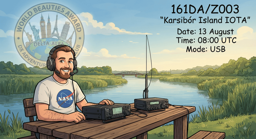 13/08/2026 – 161DA/Z003 – Karsibór Island IOTA EU132 – 5 PTS (H)/3 PTS (A) . 60 QSO, 15 Countries, 2 Continents / by 161DA135 Sylvester.