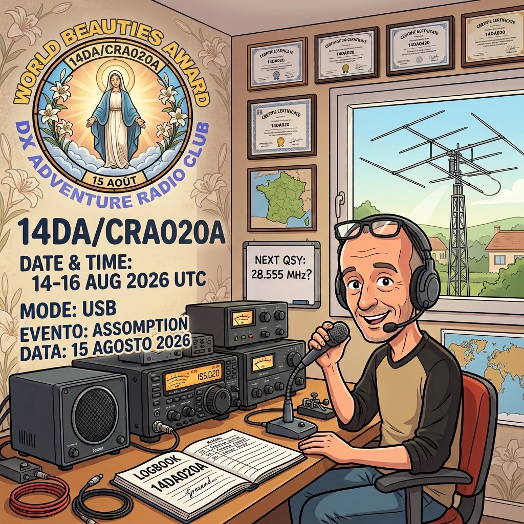 14 to 16/08/2026 – 14DA/CRA020A – L’Assomption – 1 PTS (H)/2 PTS (A) . 111 QSO, 22 Countries, 4 Continents / by 14DA020 Pascal. +1 bonus point if you connect both A&B!