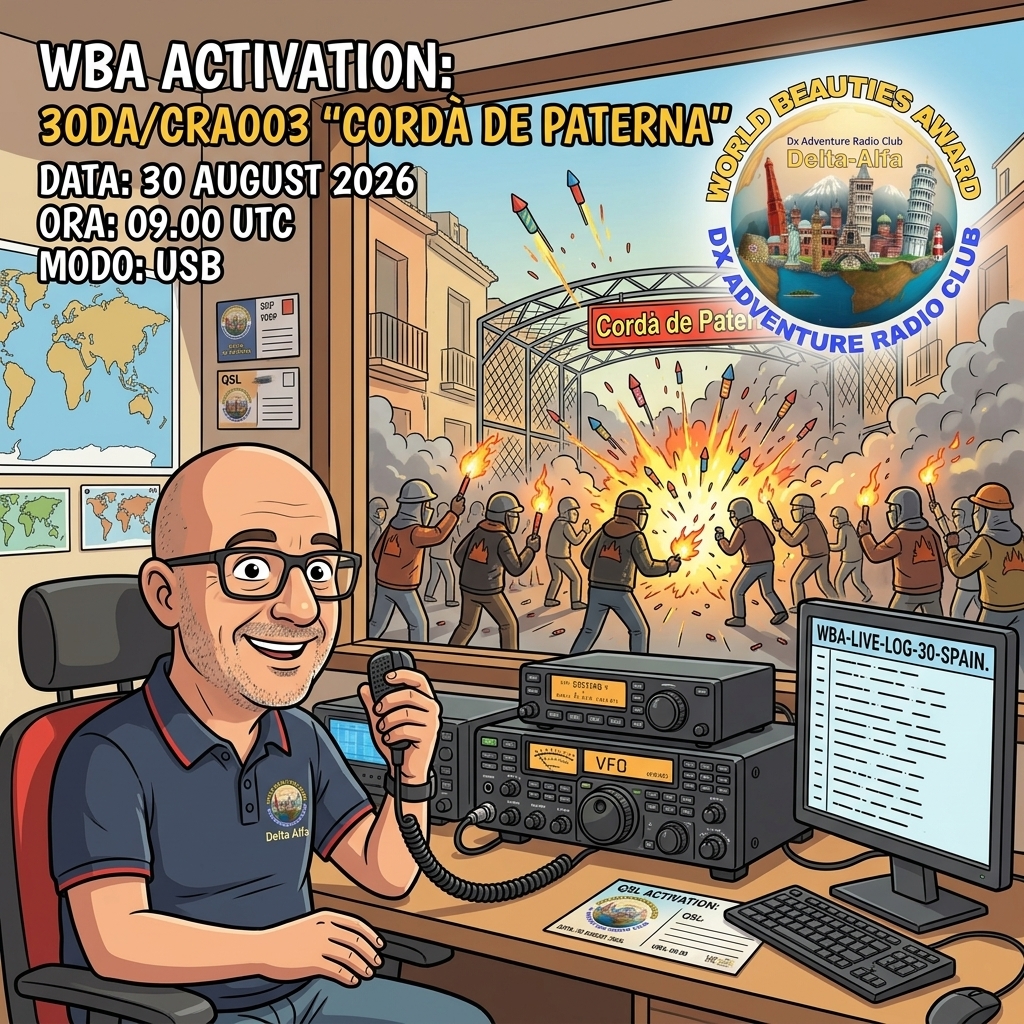 30/08/2026 – 30DA/CRA003 – Corda de Paterna – 1 PTS (H)/3 PTS (A) . 184 QSO, 30 Countries, 5 Continents / by 30DA010 Sergio.