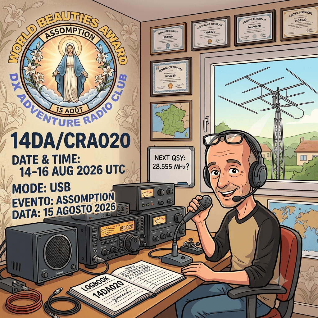 14 to 16/08/2026 – 14DA/CRA020 – L’Assomption – 1 PTS (H)/1 PTS (A) . – QSO, — Countries, – Continents / by 14DA020 Pascal.