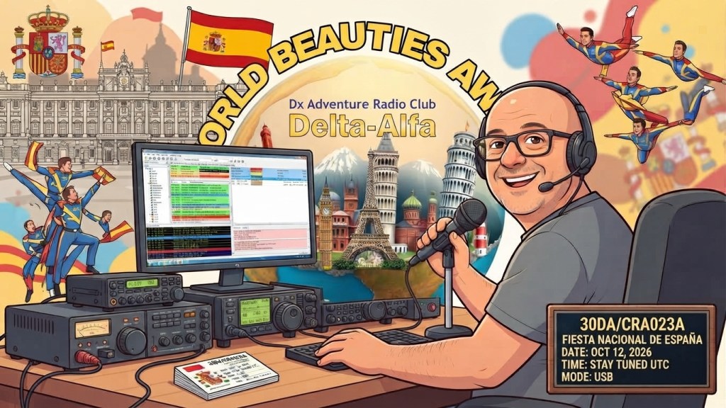 12/10/2026 – 30DA/CRA023A – Fiesta Nacional de España – 1 PTS (H)/6 PTS (A) . 212 QSO, 40 Countries, 6 Continents / by 30DA010 Sergio.