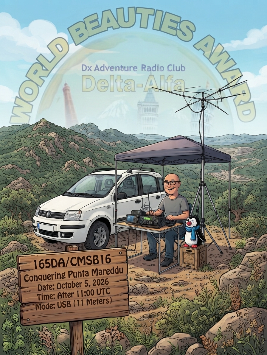 05/10/2026 – 165DA/CMSB16 – Conquering Punta Mareddu – 2 PTS (H)/5 PTS (A) . 149 QSO, 27 Countries, 6 Continents / by 165DA101 Alex.
