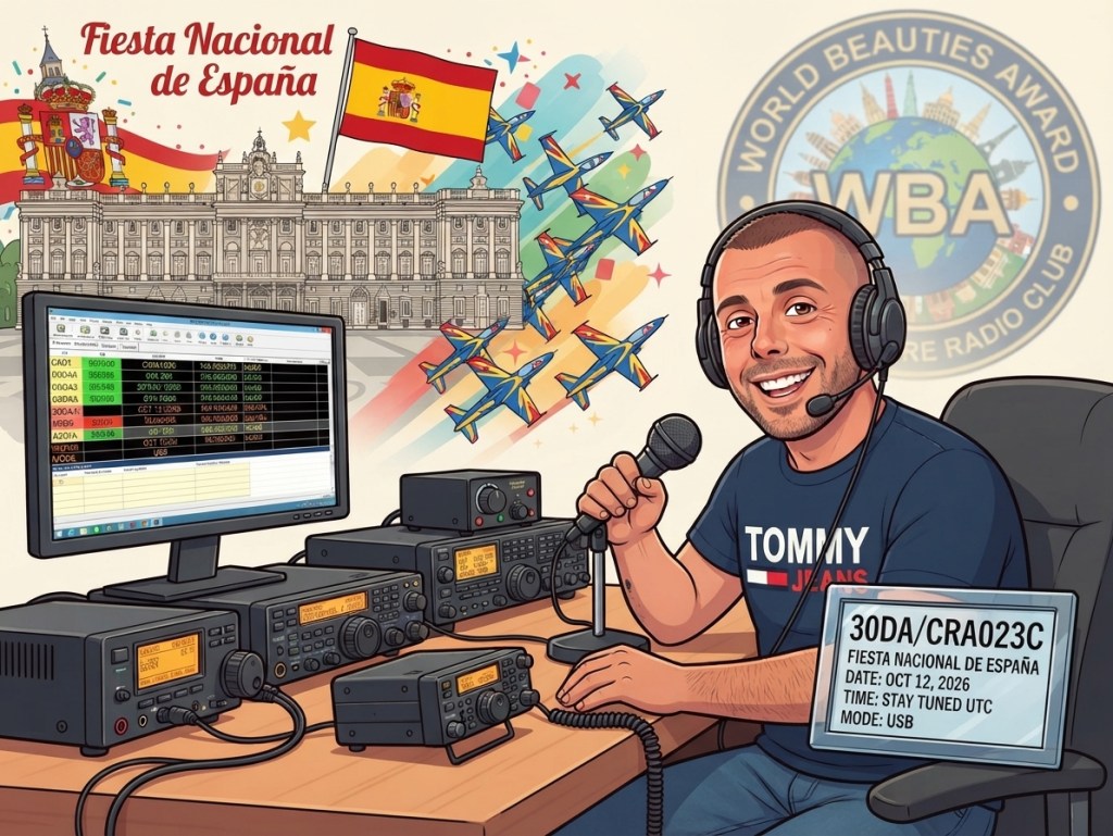 12/10/2026 – 34DA/CRA023C – Fiesta Nacional de España – 1 PTS (H)/3 PTS (A) . 140 QSO, 22 Countries, 6 Continents / by 34DA101 Berto.